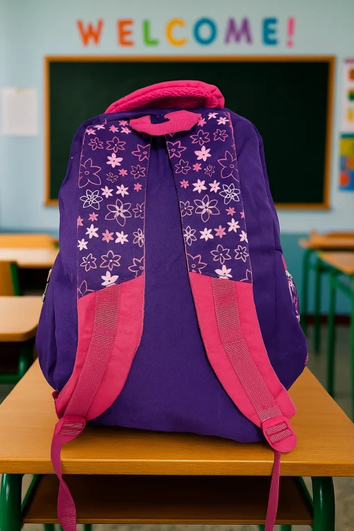 Ghiozdan Scolar cu buzunare laterale si fermoare Flower AlbastruRoz, 43x30x16 Mare –GSF2 (1) Ghiozdan Scolar cu buzunare laterale si fermoare Flower AlbastruRoz, 43x30x16 Mare –GSF2