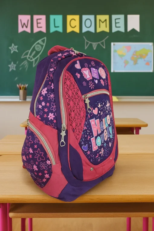 Ghiozdan Scolar cu buzunare laterale si fermoare Flower AlbastruRoz, 43x30x16 Mare –GSF2 (3) Ghiozdan Scolar cu buzunare laterale si fermoare Flower AlbastruRoz, 43x30x16 Mare –GSF2