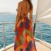Rochie de vara de plaja dama, lunga, material fluid Look Orange