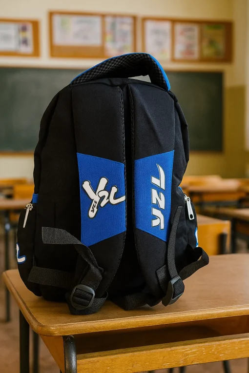 Rucsac sport cu buzunare laterale si fermoare Sport NegruSky – RS02 (1) Rucsac sport cu buzunare laterale si fermoare Sport Negru/Sky – RS02