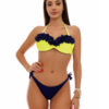 Costum de baie cu push-up si slip brazilian Mojito GalbenAlbastru