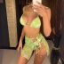 Costum de baie 3 piese cu fustita Columbia Verde
