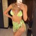 Costum de baie 3 piese cu fustita Columbia Verde