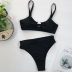 Costum de baie cu slip brazilian Los Angeles Negru (1)