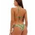 Costum de baie cu slip brazilian si imprimeu Hawaii