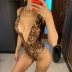 Costum de baie intreg cu decolteu J’adore Leopard