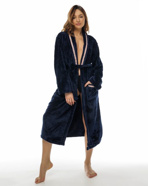 Halat baie pufos Unisex Royal Albastru