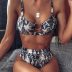 Costum de baie cu slip brazilian Los Angeles Snake Print Gri