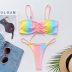 Costum de baie cu slip brazilian si sutien banda Catalonia Multicolor