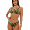 Costum de baie doua piese cu push-up si imprimeu frunze Camerun