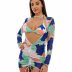 Set 3 pise Costum de baie cu slip brazilian si rochita Andreea