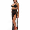 Set Costum de baie cu slip brazilian si fusta Svetlana Negru