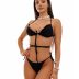 Set Costum de baie cu slip brazilian si fusta Svetlana Negru