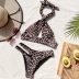 Costum de baie cu slip brazilian si decupaj Brandy Animal Print