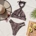 Costum de baie cu slip brazilian si decupaj Brandy Animal Print