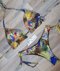 Costum de baie cu slip brazilian si imprimeu Phoenix