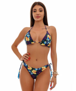 Costum de baie cu slip brazilian si imprimeu floral Colorado Springs