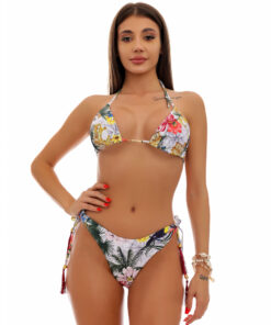 Costum de baie cu slip brazilian si imprimeu floral Marymar