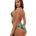 Costum de baie cu slip brazilian si imprimeu frunze Firenze