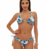 Costum de baie cu slip brazilian si imprimeu frunze Mauritius