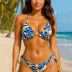 Costum de baie cu slip brazilian si imprimeu frunze Mauritius