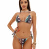 Costum de baie cu slip brazilian si imprimeu Oasis