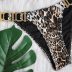 Costum de baie cu slip brazilian si pietre Fatima Animal Print
