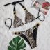 Costum de baie cu slip brazilian si pietre Fatima Animal Print