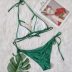 Costum de baie cu slip brazilian si pietre Kefalonia Verde