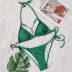 Costum de baie cu slip brazilian si pietre Kefalonia Verde