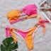 Costum de baie cu slip brazilian si pietre Londra Orange/Roz