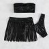 Set 3 piese Costum de baie Club Wear Negru (7)