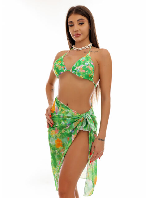 Set 3 piese Dres de baie cu slip brazilian Rio de Janeiro Verde