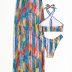 Set 3 pise Costum de baie cu slip brazilian si fusta Bombay Multicolor
