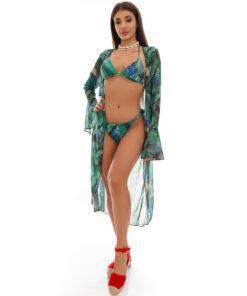 Set Costum de baie si tunica Vacation Mood Verde