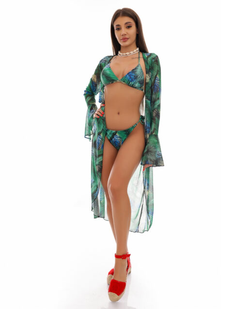 Set Costum de baie si tunica Vacation Mood Verde