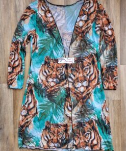 Set Costum de baie si Cardigan cu imprimeu Panthera Tigris