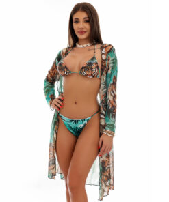 Set Costum de baie si Cardigan cu imprimeu Panthera Tigris