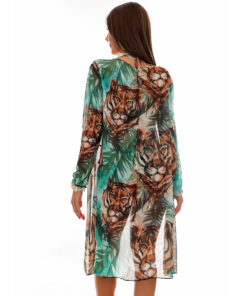 Set Costum de baie si Cardigan cu imprimeu Panthera Tigris