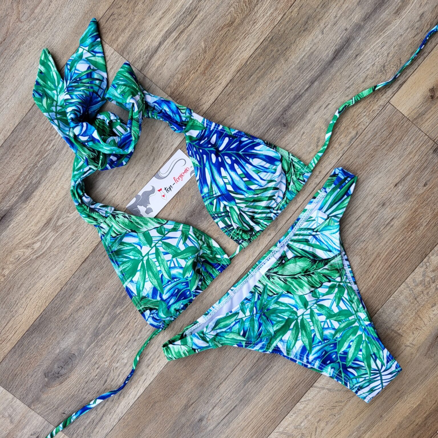 Set Costum de baie si Cardigan cu imprimeu palmier Sea Breeze