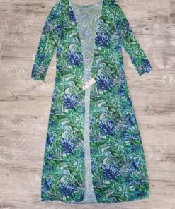 Set Costum de baie si Cardigan cu imprimeu palmier Sea Breeze