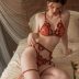 Set dantela cu broderie Bordo-2016B