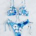 Costum de baie cu slip brazilian si sutien inflorat Thomasita