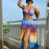 Set 3 piese Costum de baie si fusta Patricia Multicolor
