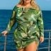 Costume de baie si rochita plaja Majestique Verde-MJQ10
