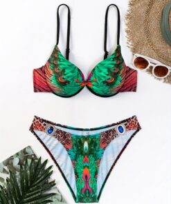 Costum de baie cu print multicolor Phoenix-PX10