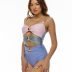 Costum de baie intreg cu slip clasic Seychelles Albastru
