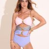 Costum de baie intreg cu slip clasic Seychelles Albastru