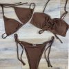 Costum de baie dama 3 piese slip brazilian Coffee Maro