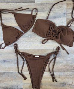 Costum de baie dama 3 piese slip brazilian Coffee Maro